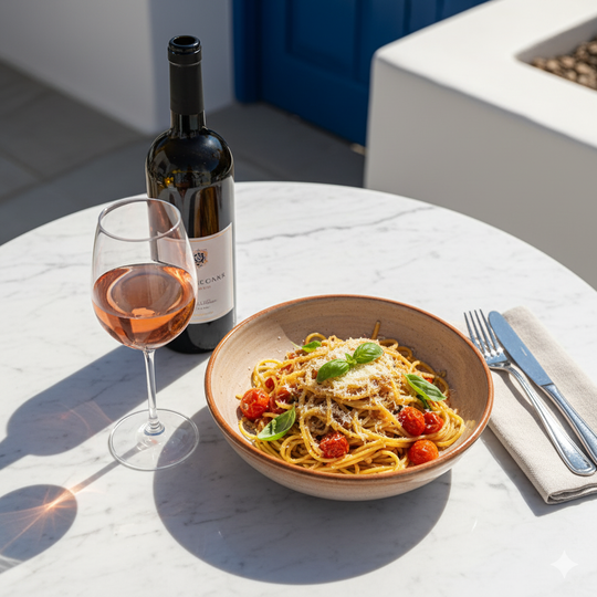 Some food and wine pairing.